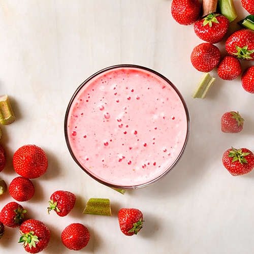 protein shake with strawberries