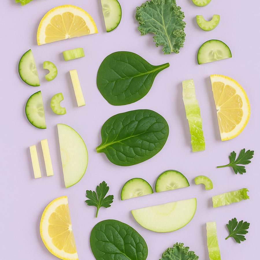 Healthy veggie flatlay